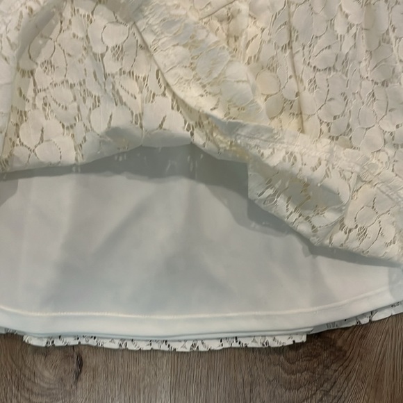 Gorgeous Vintage 90s Delia’s Cream Lace Flowy Lined Pull On Mini Skirt Medium - Picture 4 of 7